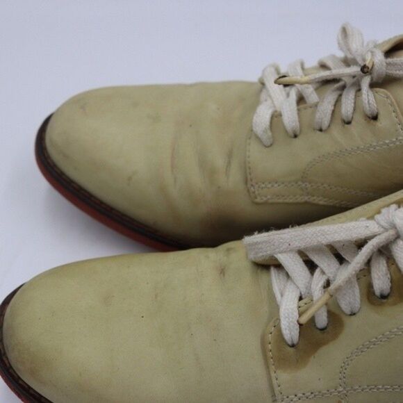 Cole Haan Vintage Cream Leather Oxford Shoes Mens 9.5 Brown Sole - Picture 2 of 16